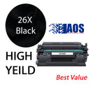 AOS Private Labeled OEM 26X Black High Yield Toner Cartridge, CF226X