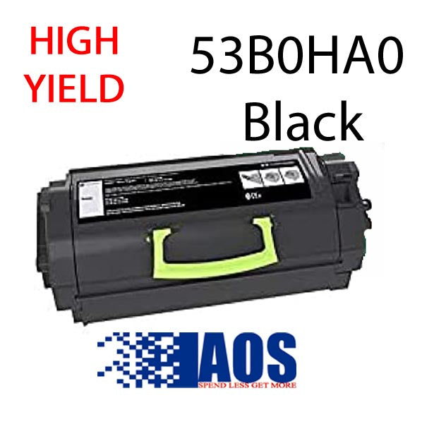 AOS Private Labeled OEM 530HA HIGH YIELD (25K) Black Toner Cartridge, 53B0HA0