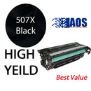 AOS Private Labeled OEM 507X Black High Yield Toner Cartridge, CE400X