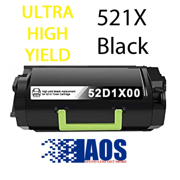 AOS Private Labeled OEM 521X ULTRA HIGH YIELD (45K) Black Toner Cartridge, 52D1X00