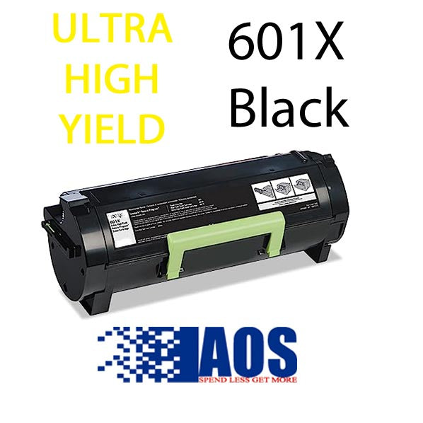 AOS Private Labeled OEM 601X ULTRA HIGH YIELD (20K) Black Toner Cartridge, 60F1X00