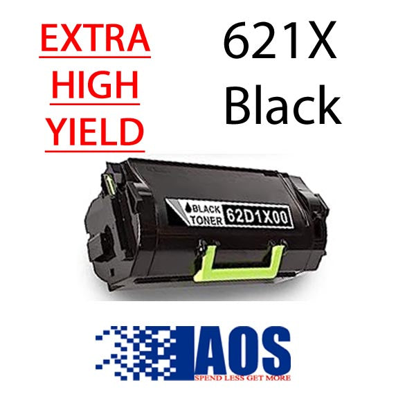 AOS Private Labeled OEM 621X EXTRA HIGH YIELD (25K) Black Toner Cartridge, 62D1X00